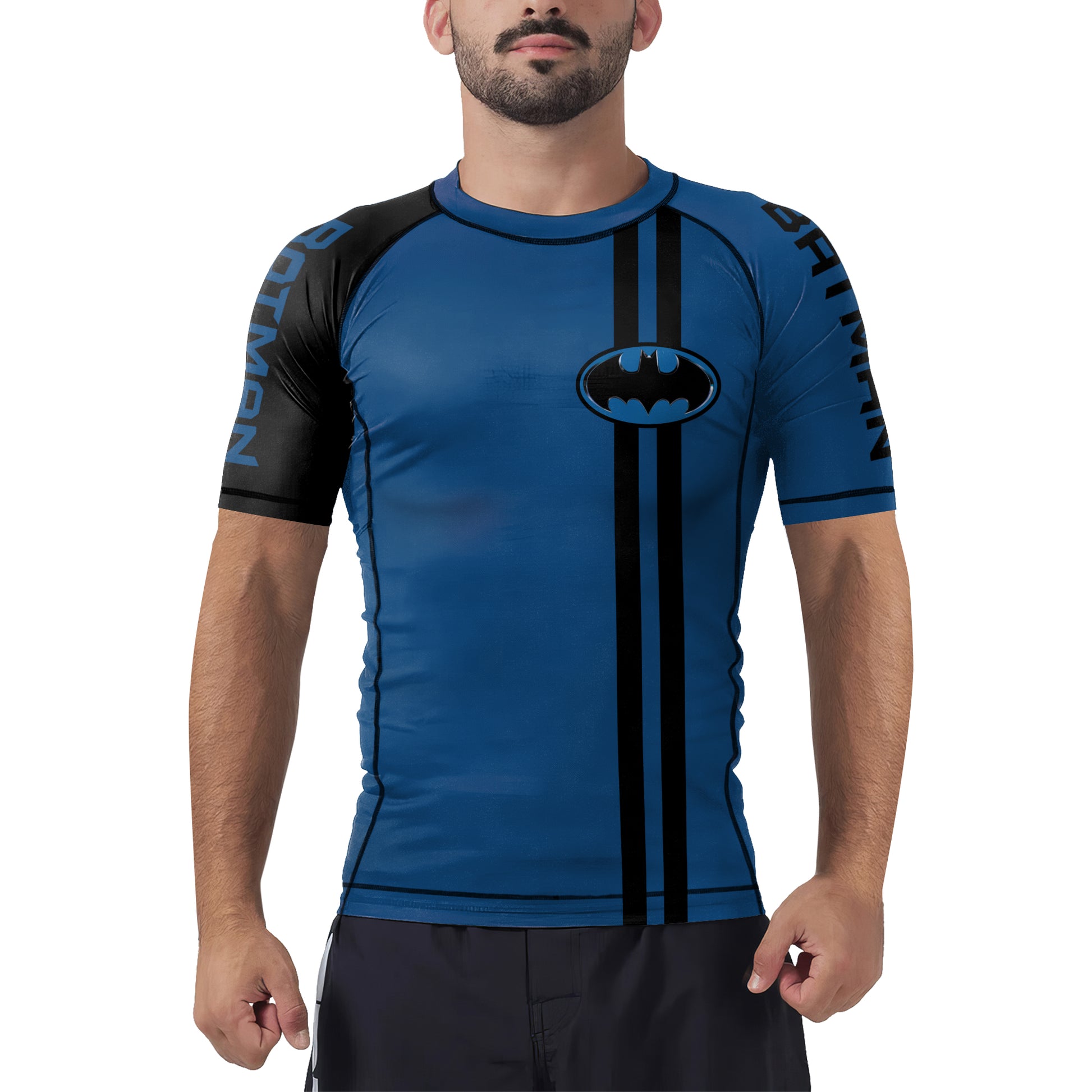 Blue Dark Knight Wing Men's Short Sleeve Rash Guard