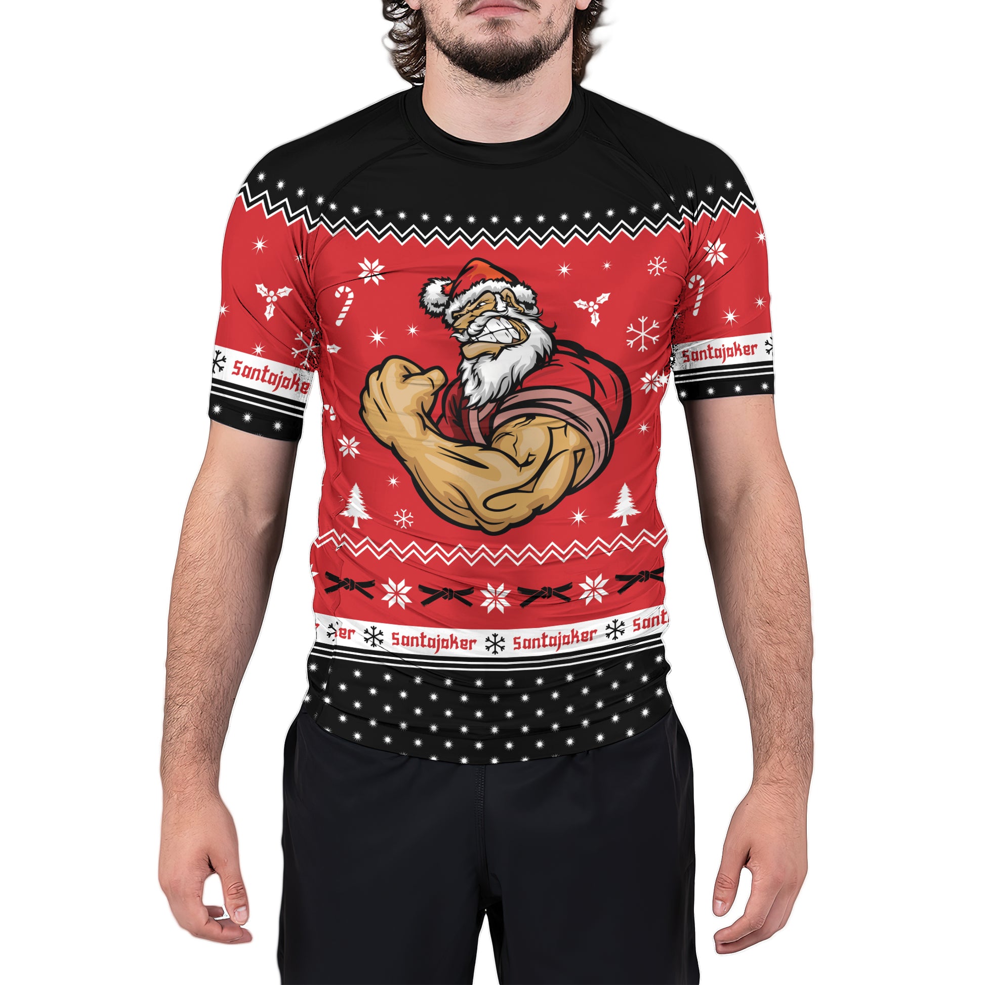 Merry Liftmas Men's Short Sleeve Rash Guard