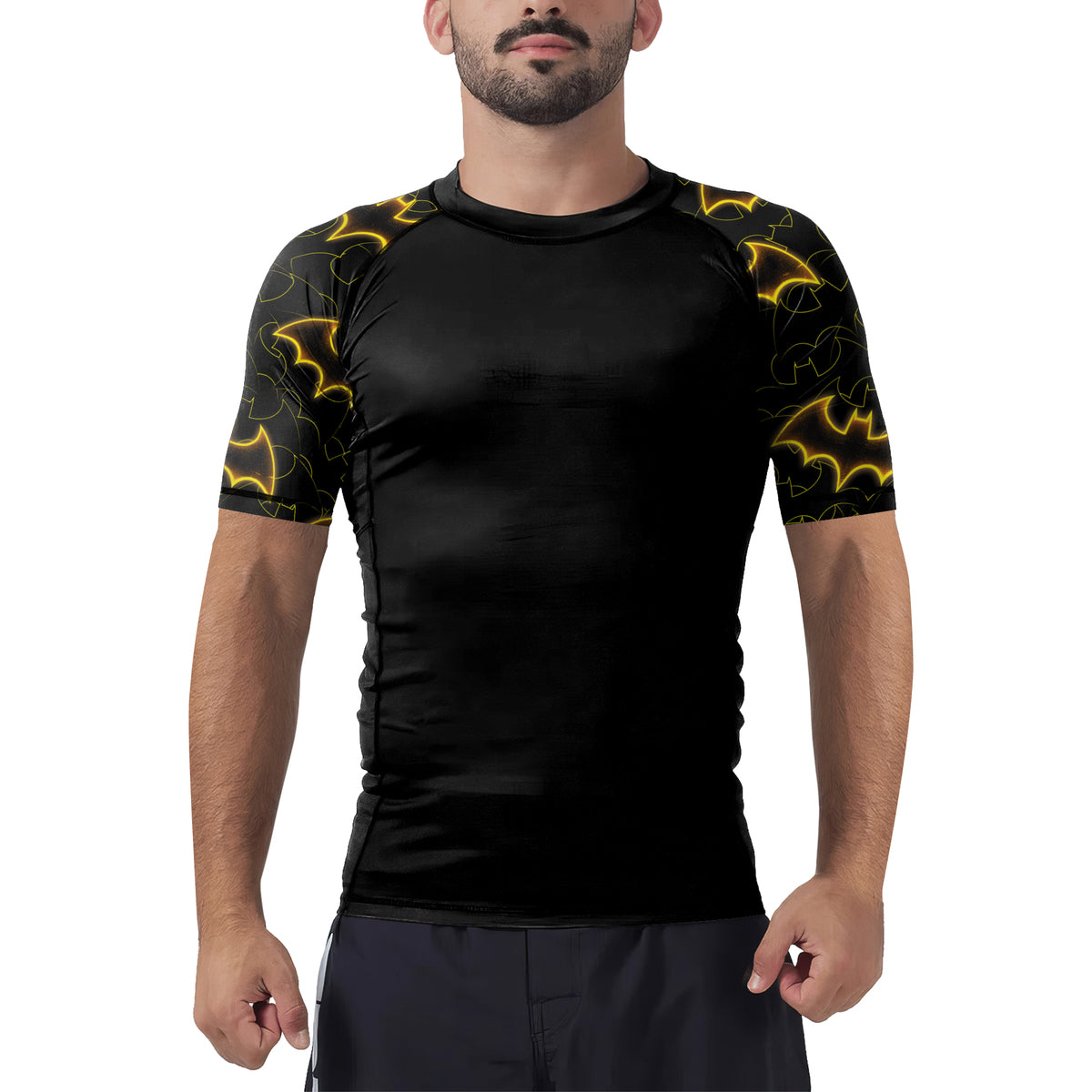 Golden Shadow Bat Men's Short Sleeve Rash Guard