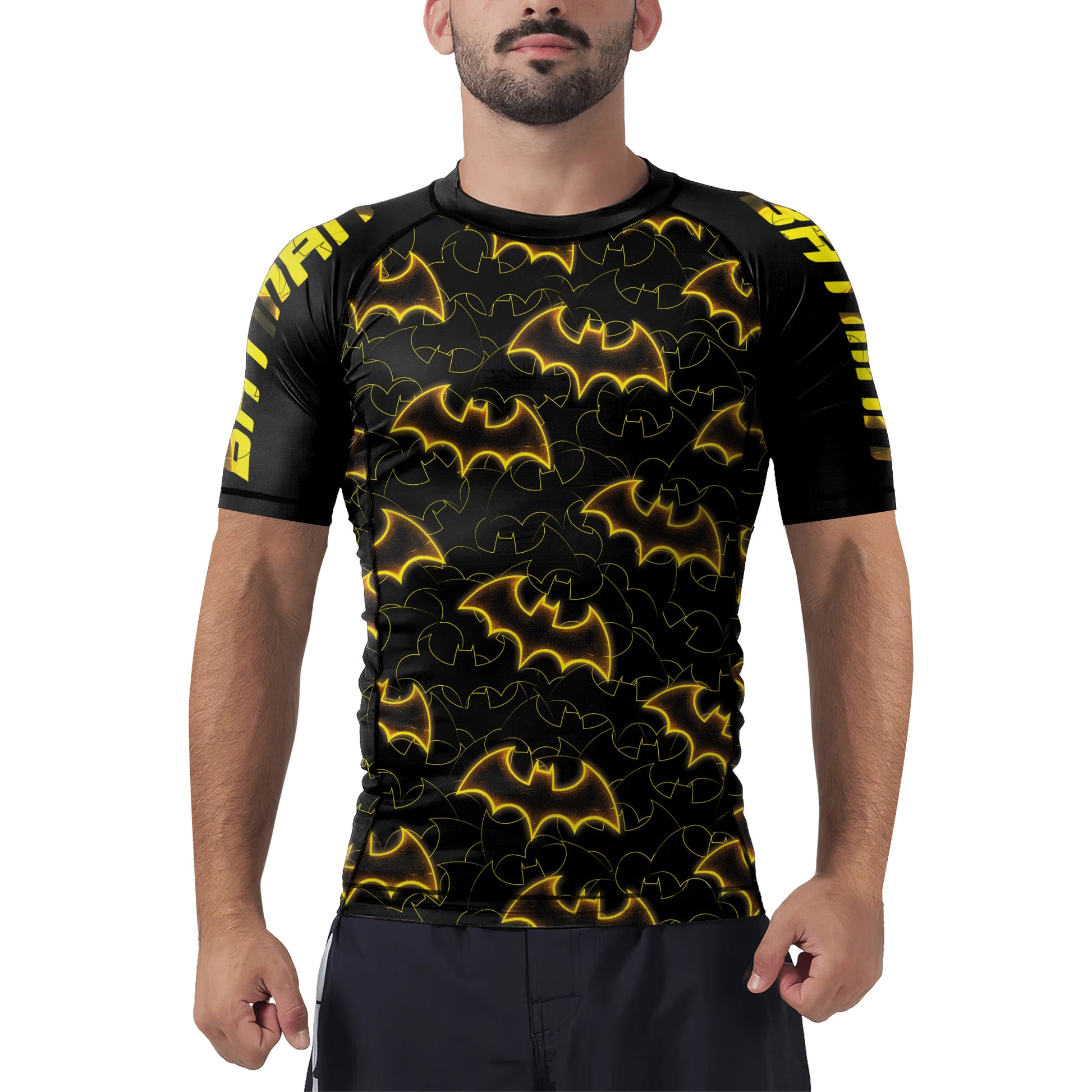 Golden Shadow Bat Men's Short Sleeve Rash Guard