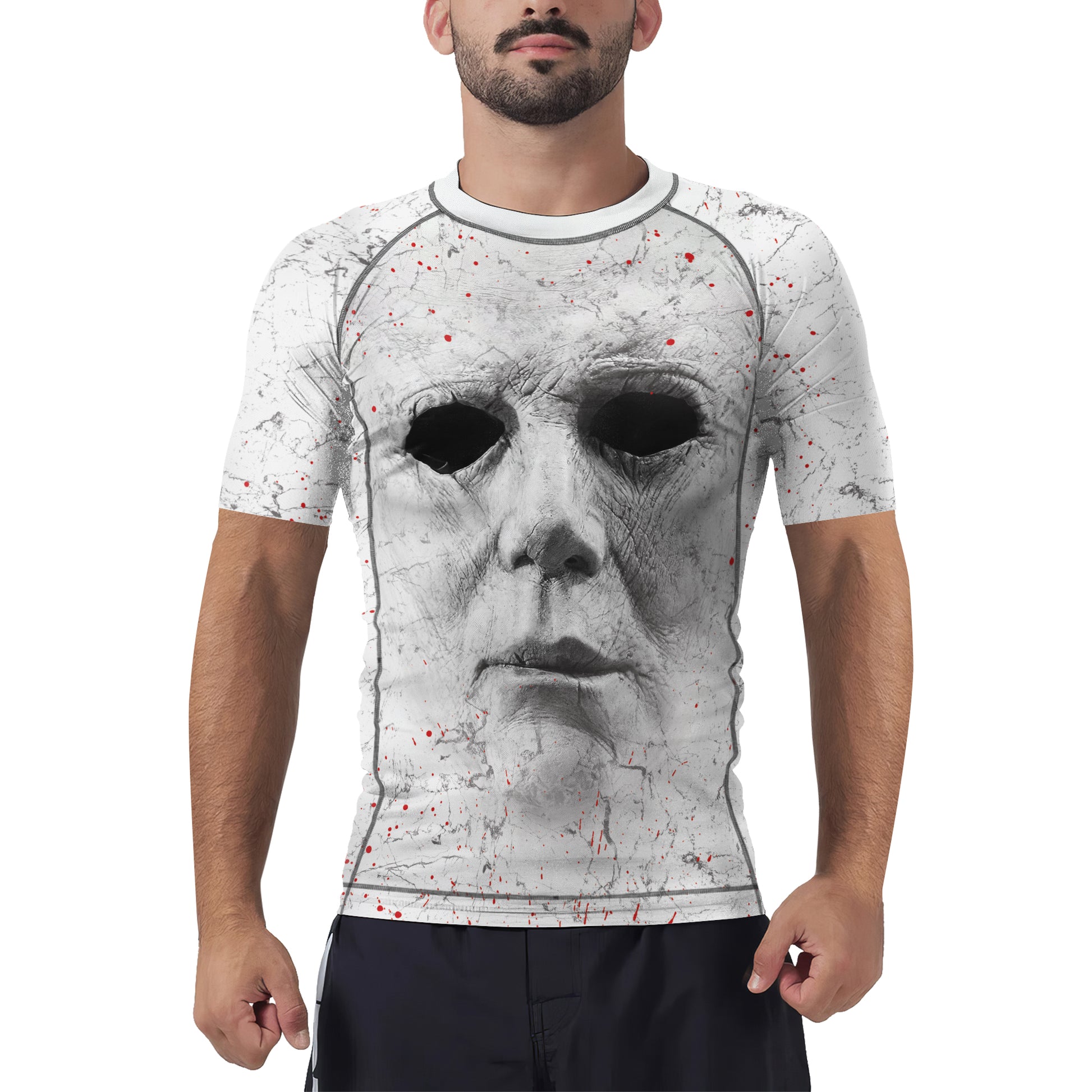 Michael Myers A Real Man Will Chase After You Men's Short Sleeve Rash Guard