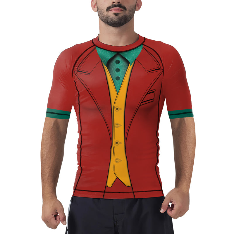 The Joker Cosplay Men's Short Sleeve Rash Guard