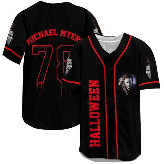 Michael Myers 78 Halloween Black Baseball Jersey