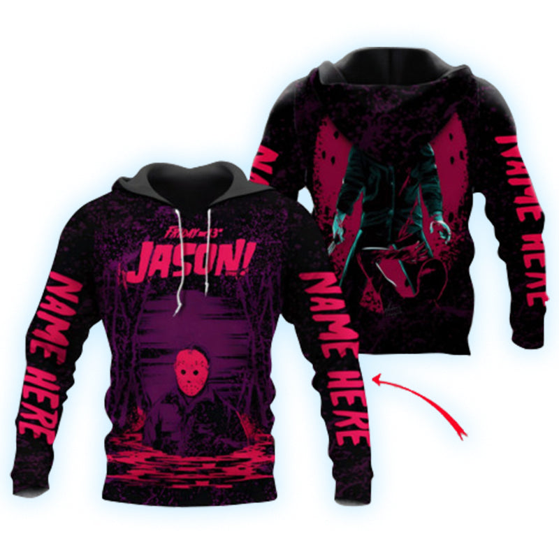Personalized Jason Voorhees Black Pink Hoodie