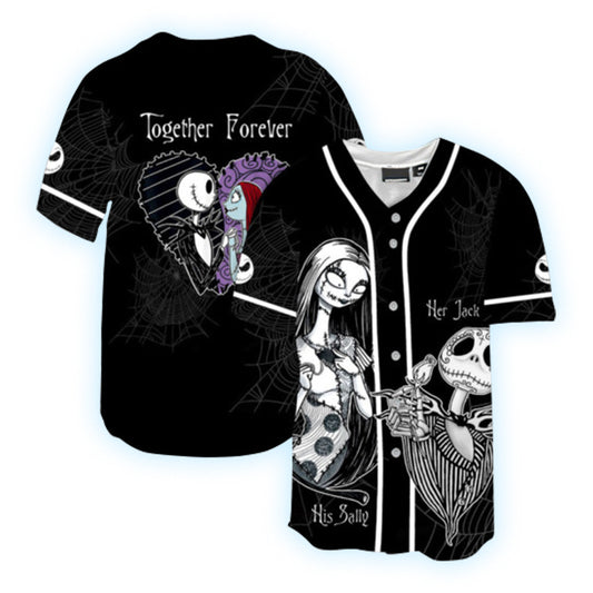 Jack Skellington And Sally Together Forever Baseball Jersey