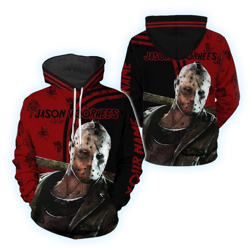 Personalized Jason Voorhees Red Black Hoodie