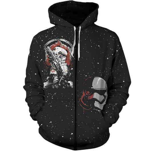 Stormtrooper Stars Space Zip Hoodie