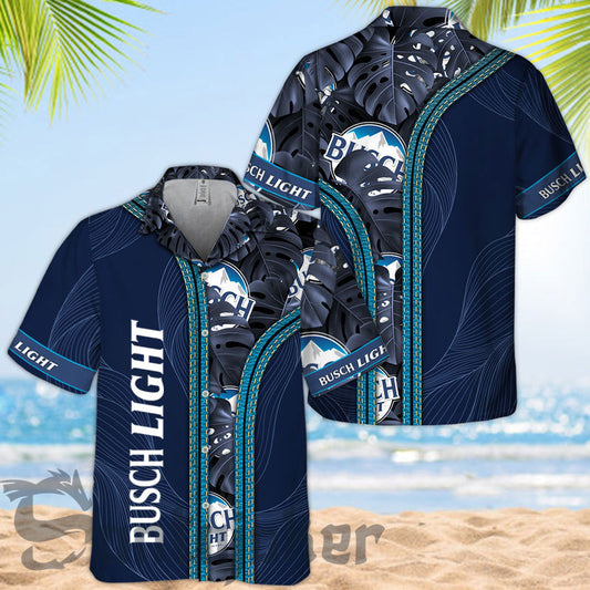 Busch Light Tropical Monstera Hawaiian Shirt