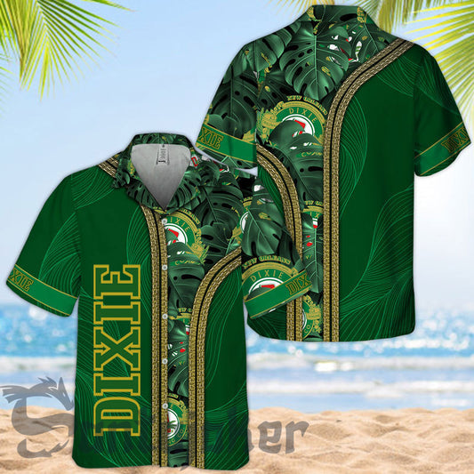 Dixie Beer Tropical Monstera Hawaiian Shirt