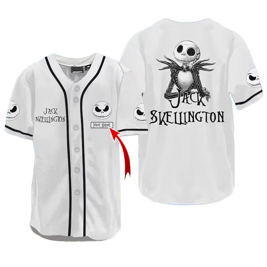 Personalized Horror Jack Skellington Nightmare Baseball Jersey