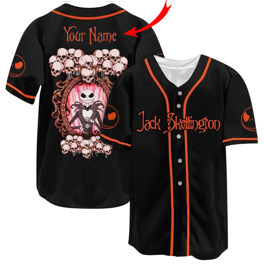 Personalized Jack Skellington Skull Baseball Jersey