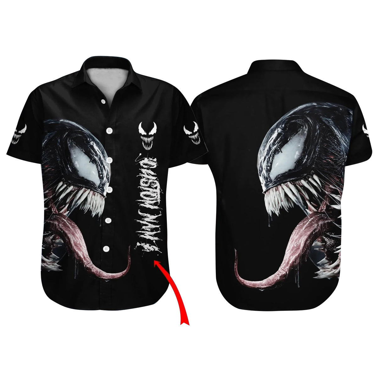Personalized Venom Horror Button Shirt
