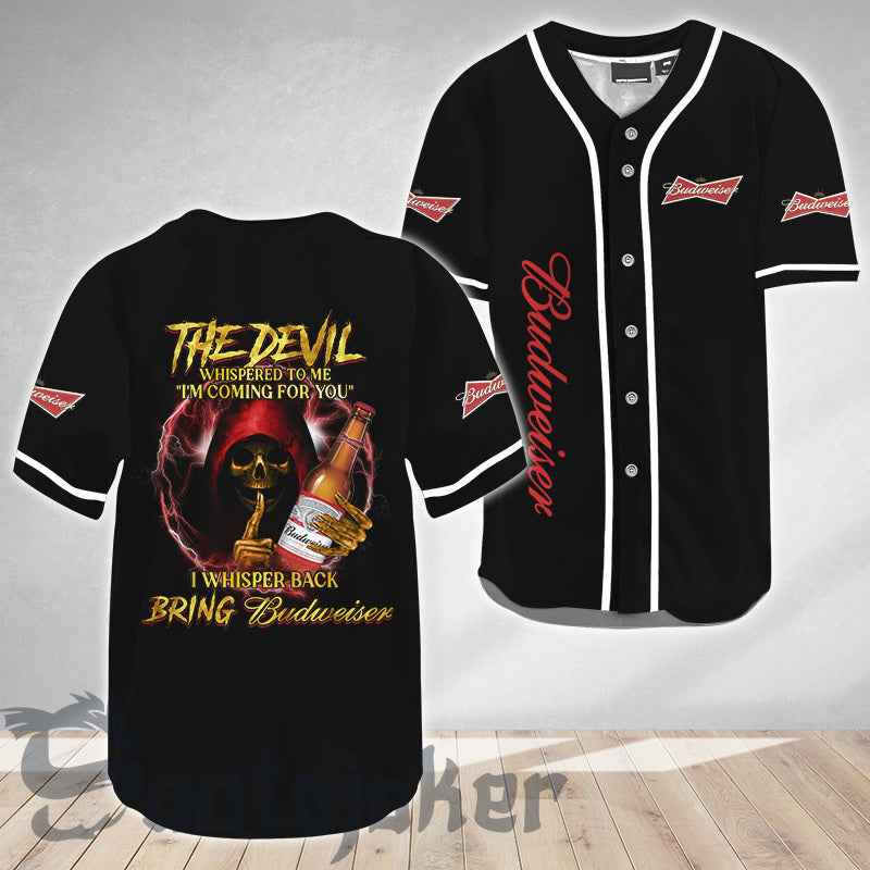 The Devil Bring Budweiser Baseball Jersey