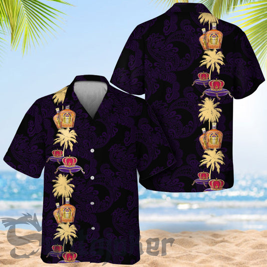 Tropical Palm Mandala Crown Royal Hawaiian Shirt