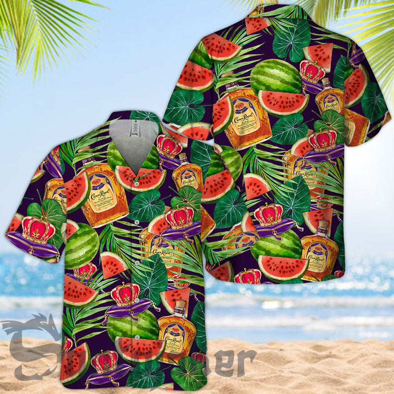 Jungle Plants Watermelon Crown Royal Hawaii Shirt