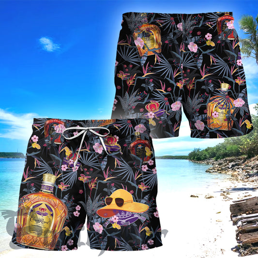 Dark Tropical Crown Royal Hawaii Shorts