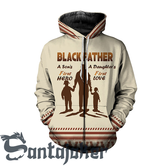 Black Father First Hero And First Love  Zip Hoodie
