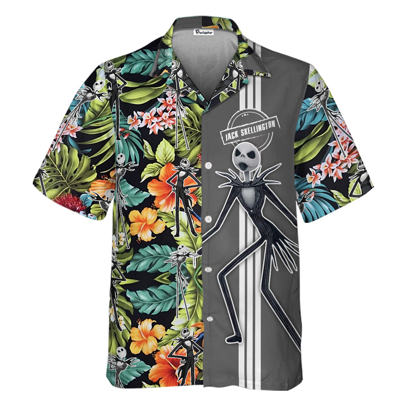 Jack Skellington Floral Hawaiian Shirt