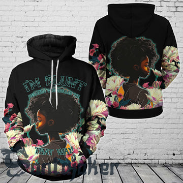 Floral God Rolled Black Girl That Way Hoodie 