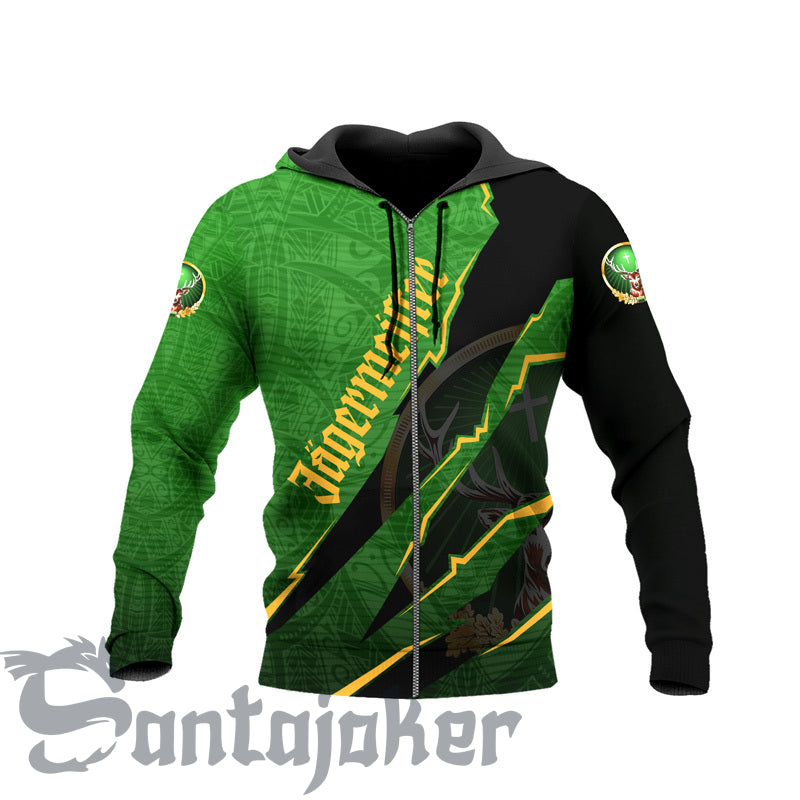 Jagermeister Liqueur Monster Style Zip Hoodie