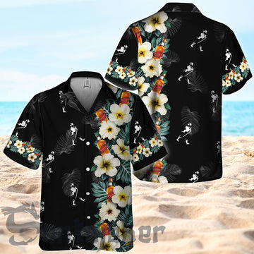 Hibiscus Palm Leaves Johnnie Walker Hawaii Shirt