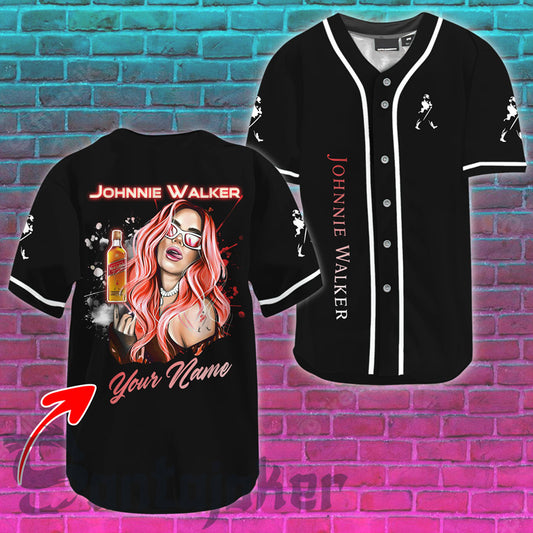 Personalized The Girl Get Drunk With Johnnie Walker Baseball Jersey