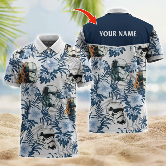 Personalized Flower Tropical Stormtrooper Polo Shirt