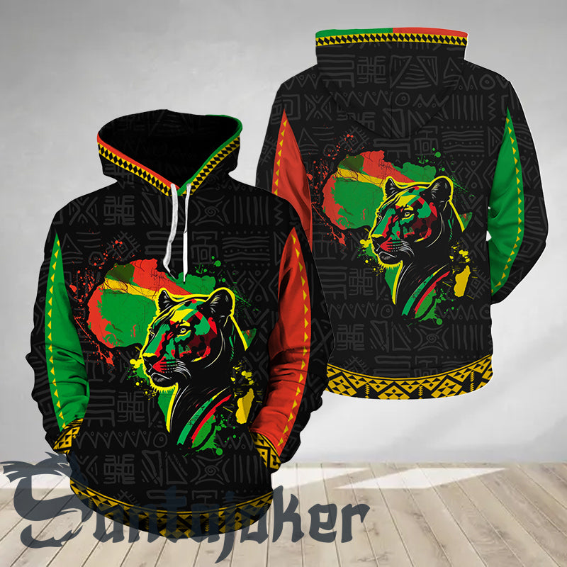 African Map Black Panther Hoodie 