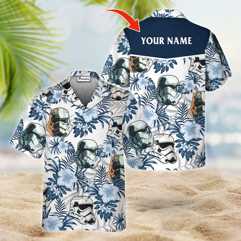 Personalized Flower Tropical Stormtrooper Hawaii Shirt