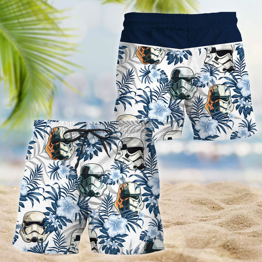 Flower Tropical Stormtrooper Hawaii Shorts