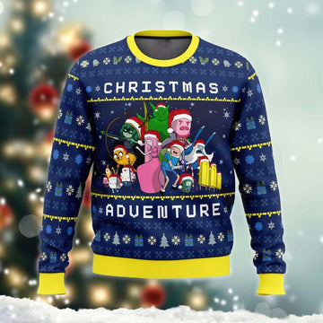 Adventure Time Characters Christmas Ugly Sweater - Santa Joker