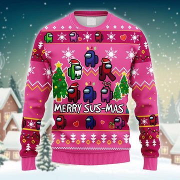 Among Us Merry Sus-Mas Ugly Sweater - Santa Joker
