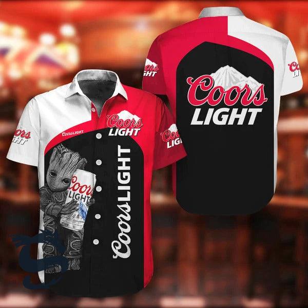 Baby Groot Coors Light Button Shirt - Santa Joker