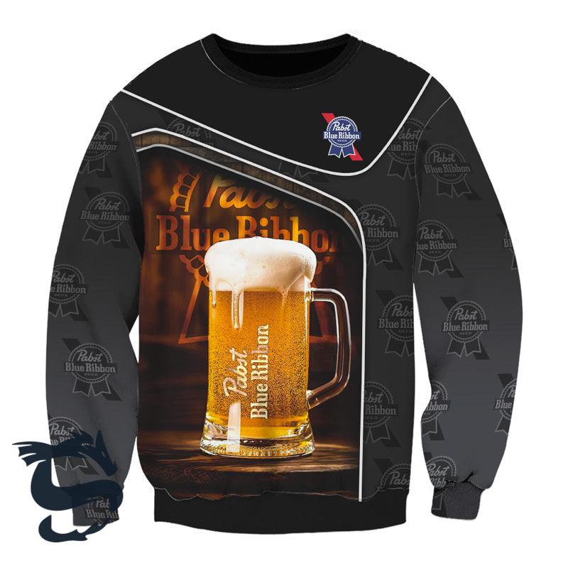 Beer Pabst Blue Ribbon T-shirt & Heavy Fleece Sweatshirt - Santa Joker