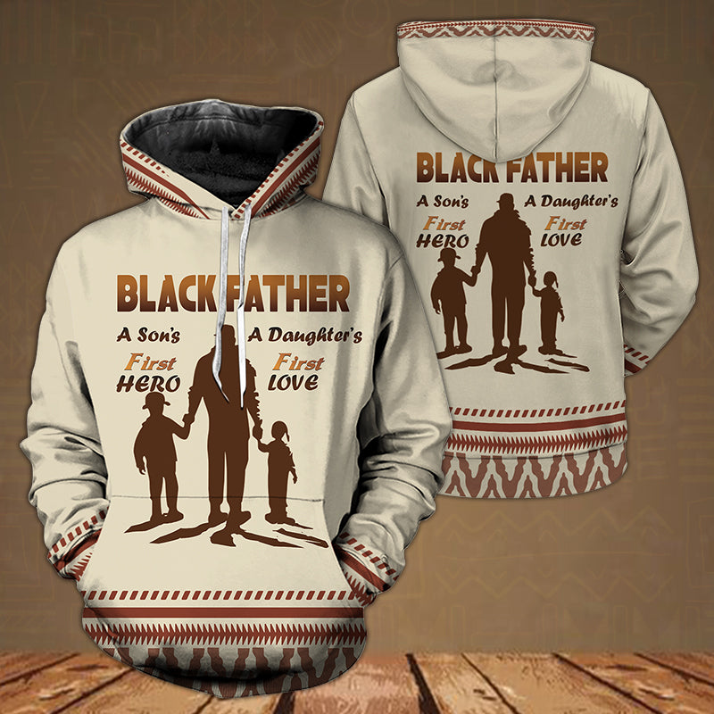 Black Dad First Hero And First Love Hoodie 
