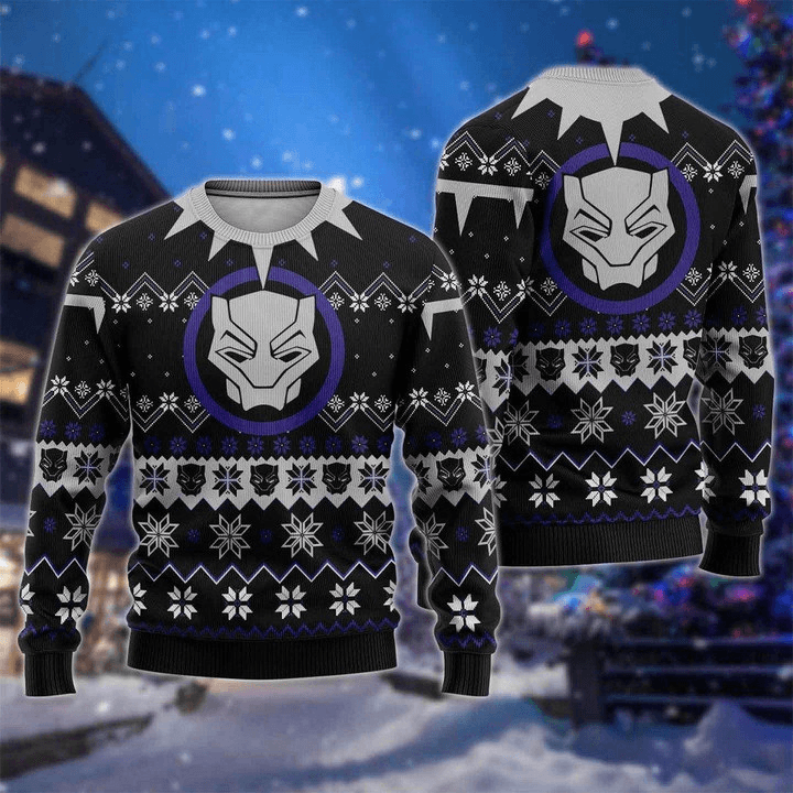 Black Panther Christmas Sweater - Santa Joker