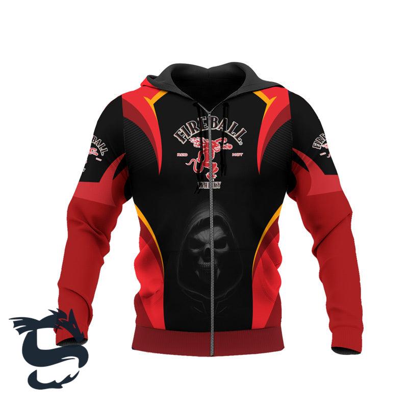 Black Skull Fireball Whisky Hoodie & Zip Hoodie - Santa Joker