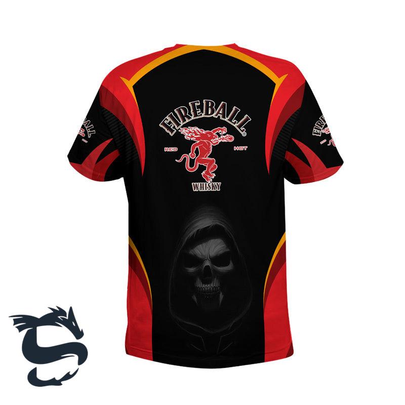 Black Skull Fireball Whisky T-shirt - Santa Joker