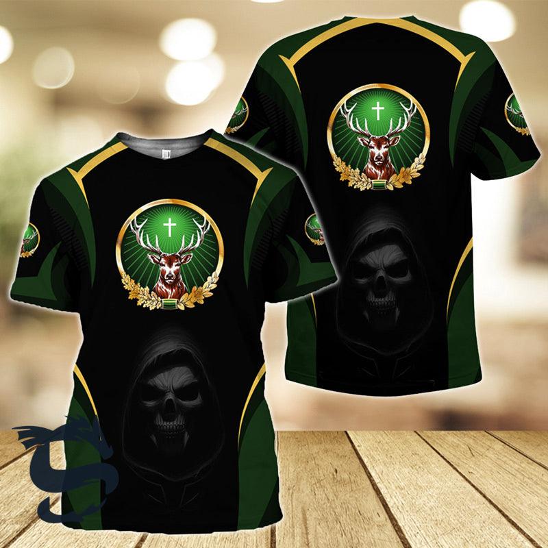 Black Skull Jagermeister Liqueur T-shirt - Santa Joker