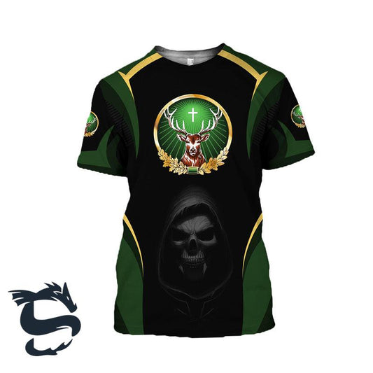 Black Skull Jagermeister Liqueur T-shirt - Santa Joker