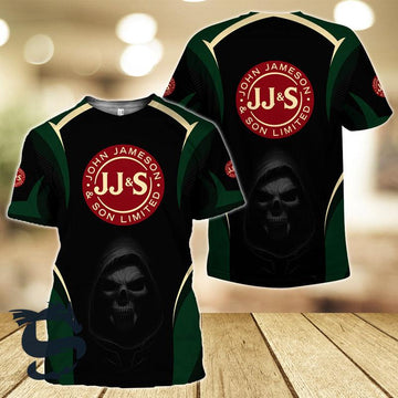 Black Skull Jameson Irish Whiskey T-shirt - Santa Joker