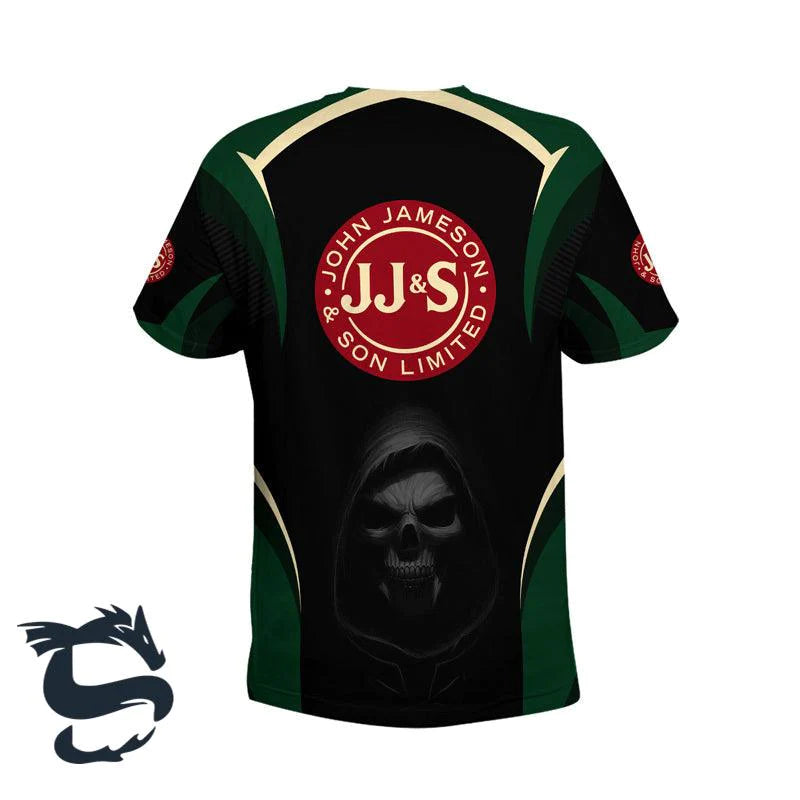 Black Skull Jameson Irish Whiskey T-shirt - Santa Joker