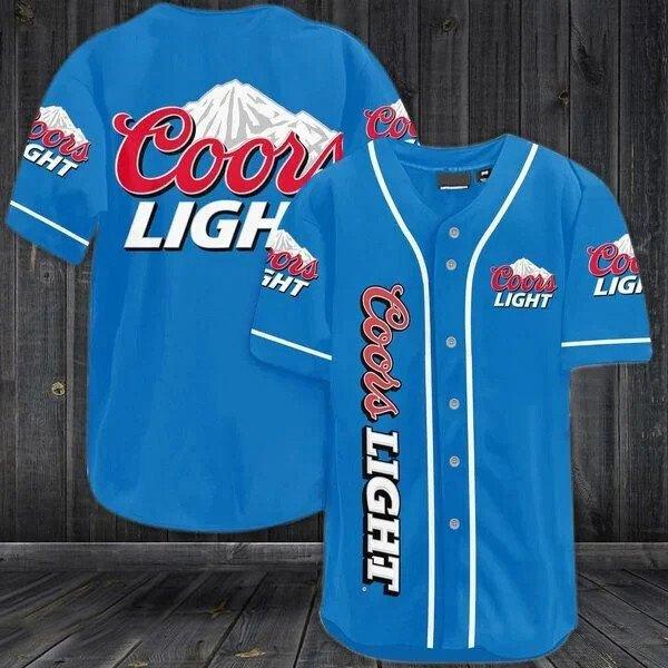 Blue Coors Light Beer Baseball Jersey - Santa Joker