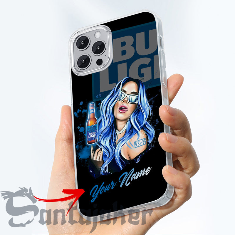 Personalized The Girl Get Drunk With Bud Light Phone Case