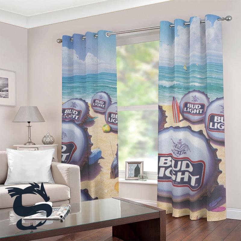 Bud Light Beer Blackout Grommet Curtains - Santa Joker