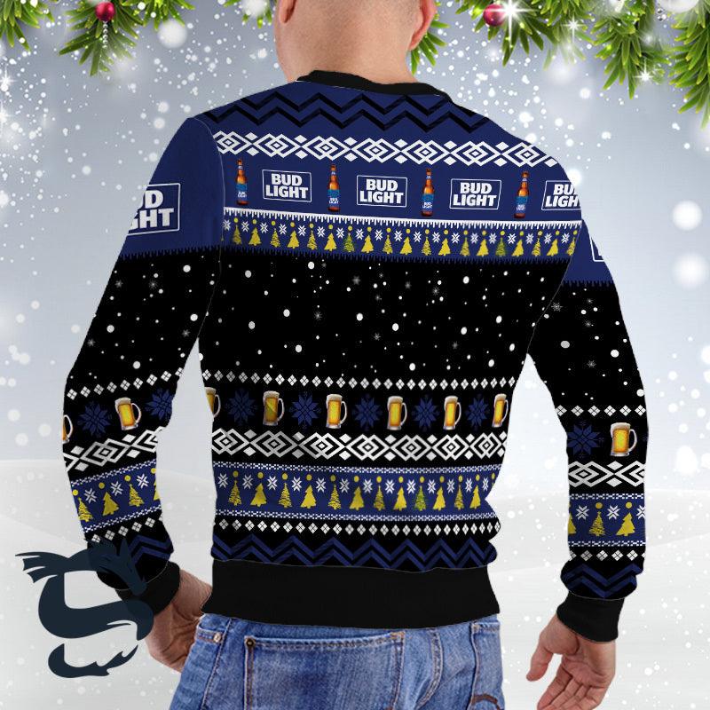 Bud Light Santa Reindeer Snowflake Christmas Sweater - Santa Joker