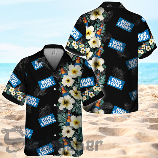 Hibiscus Palm Leaves Bud Light Hawaii Shirt
