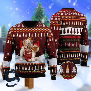 Bulldog Duvel Christmas Sweater - Santa Joker