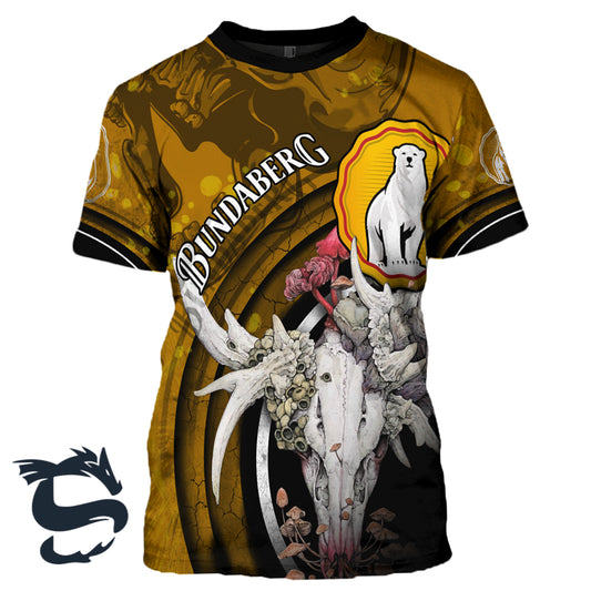Bundaberg Deer Skull With Mushrooms T-shirt