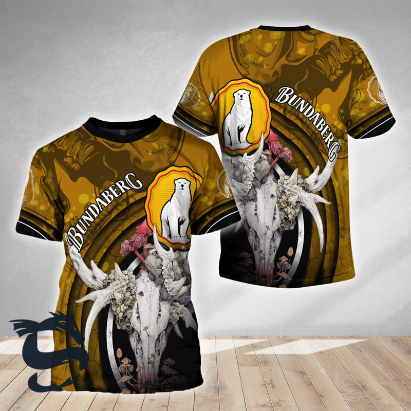 Bundaberg Deer Skull With Mushrooms T-shirt